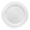 White with Silver Edge Rim Plastic Buffet Plates - 9" (120 Plates)